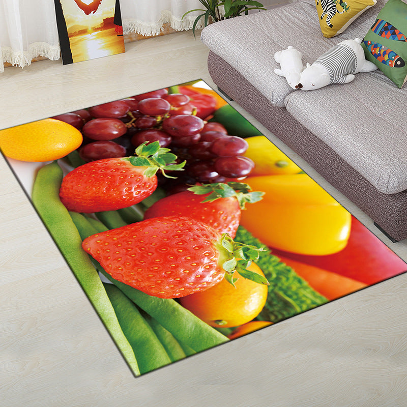 Multi-Color Moderner Teppich Polyester Digital Grafik Teppich Antirutsch Rücken Haustierfreundlicher Waschbarer Teppich für das Gästezimmer