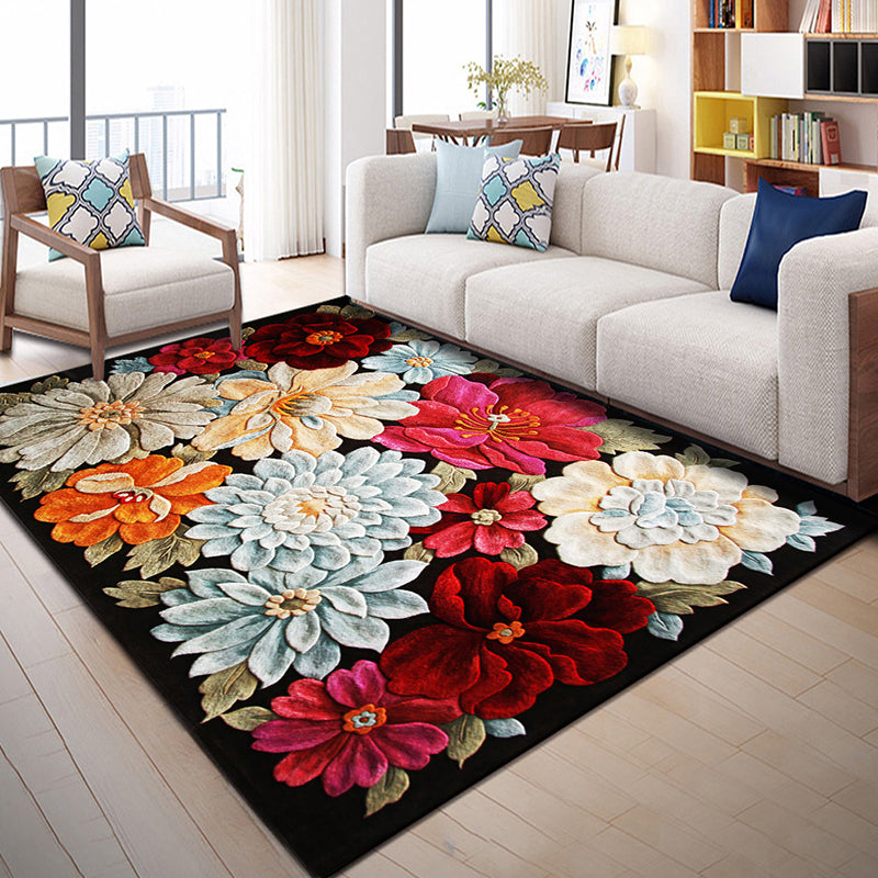Multi-Color Moderner Teppich Polyester Digital Grafik Teppich Antirutsch Rücken Haustierfreundlicher Waschbarer Teppich für das Gästezimmer