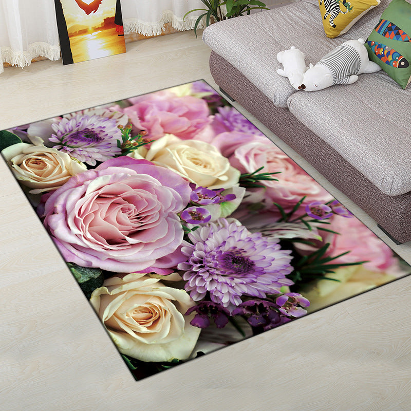 Multi-Color Moderner Teppich Polyester Digital Grafik Teppich Antirutsch Rücken Haustierfreundlicher Waschbarer Teppich für das Gästezimmer