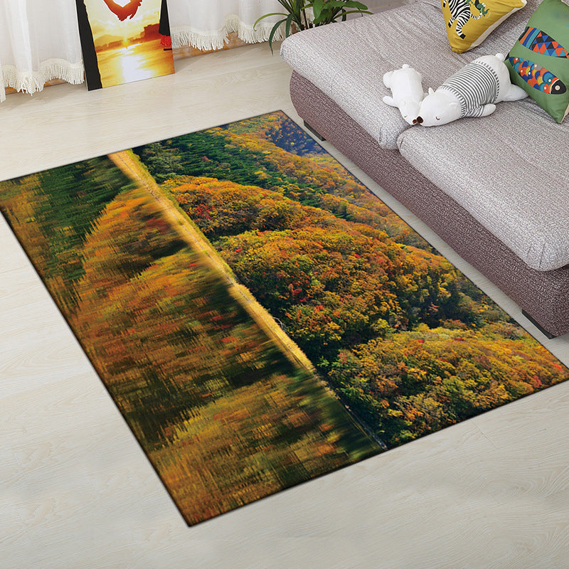 Multi-Color Moderner Teppich Polyester Digital Grafik Teppich Antirutsch Rücken Haustierfreundlicher Waschbarer Teppich für das Gästezimmer