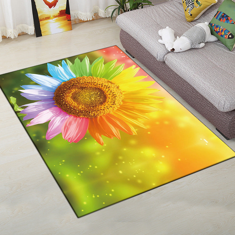 Multi-Color Moderner Teppich Polyester Digital Grafik Teppich Antirutsch Rücken Haustierfreundlicher Waschbarer Teppich für das Gästezimmer