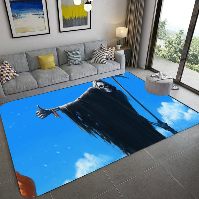 Frendorf | Hip Hop Woonkamer Tapijt Zwart Optische Illusies Skelet Tapijt Polypropeen Vlekbestendig Huisdiervriendelijk Antislip Achterkant Vloerkleed
