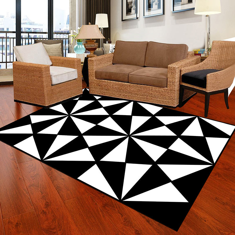 Frendorf | Zwart en Witte Novelty Vloerkleed Polypropyleen Optische Illusies Geometrisch Tapijt Vlekbestendig Huisdiervriendelijk Antislip Vloerkleed voor Thuis