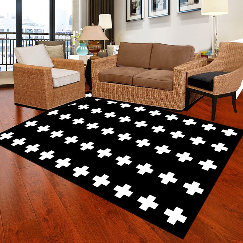 Frendorf | Zwart en Witte Novelty Vloerkleed Polypropyleen Optische Illusies Geometrisch Tapijt Vlekbestendig Huisdiervriendelijk Antislip Vloerkleed voor Thuis