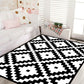 Frendorf | Zwart en Witte Novelty Vloerkleed Polypropyleen Optische Illusies Geometrisch Tapijt Vlekbestendig Huisdiervriendelijk Antislip Vloerkleed voor Thuis