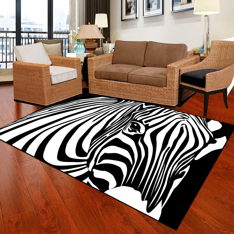 Frendorf | Zwart en Witte Novelty Vloerkleed Polypropyleen Optische Illusies Geometrisch Tapijt Vlekbestendig Huisdiervriendelijk Antislip Vloerkleed voor Thuis