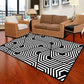Frendorf | Zwart en Witte Novelty Vloerkleed Polypropyleen Optische Illusies Geometrisch Tapijt Vlekbestendig Huisdiervriendelijk Antislip Vloerkleed voor Thuis