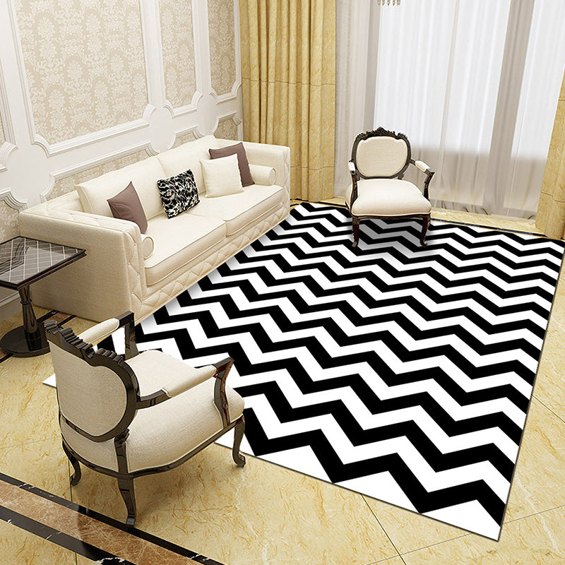 Frendorf | Zwart en Witte Novelty Vloerkleed Polypropyleen Optische Illusies Geometrisch Tapijt Vlekbestendig Huisdiervriendelijk Antislip Vloerkleed voor Thuis