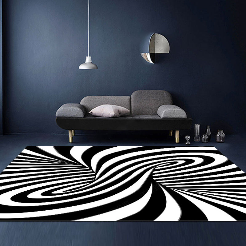 Frendorf | Ongewone Visuele Bedrog Tapijt Zwart en Wit Moderne Area Tapijt Polypropyleen Huisdiervriendelijk Machinewasbaar Antislip Tapijt voor Thuis Deco