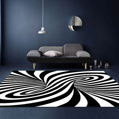 Frendorf | Ongewone Visuele Bedrog Tapijt Zwart en Wit Moderne Area Tapijt Polypropyleen Huisdiervriendelijk Machinewasbaar Antislip Tapijt voor Thuis Deco