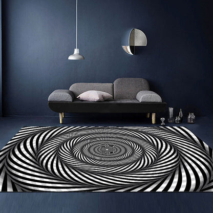 Frendorf | Ongewone Visuele Bedrog Tapijt Zwart en Wit Moderne Area Tapijt Polypropyleen Huisdiervriendelijk Machinewasbaar Antislip Tapijt voor Thuis Deco