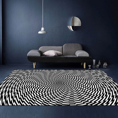 Frendorf | Ongewone Visuele Bedrog Tapijt Zwart en Wit Moderne Area Tapijt Polypropyleen Huisdiervriendelijk Machinewasbaar Antislip Tapijt voor Thuis Deco