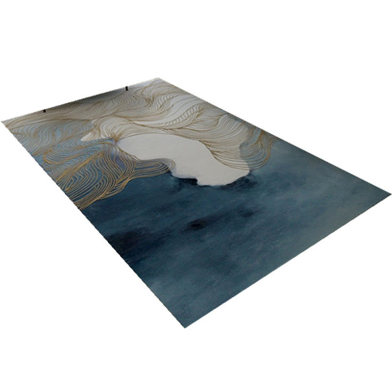 Frendorf | Aziatisch abstract vloeiend print tapijt Multicolor synthetisch tapijt huisdiervriendelijk wasbaar antislip vloerbedekking voor woonkamer