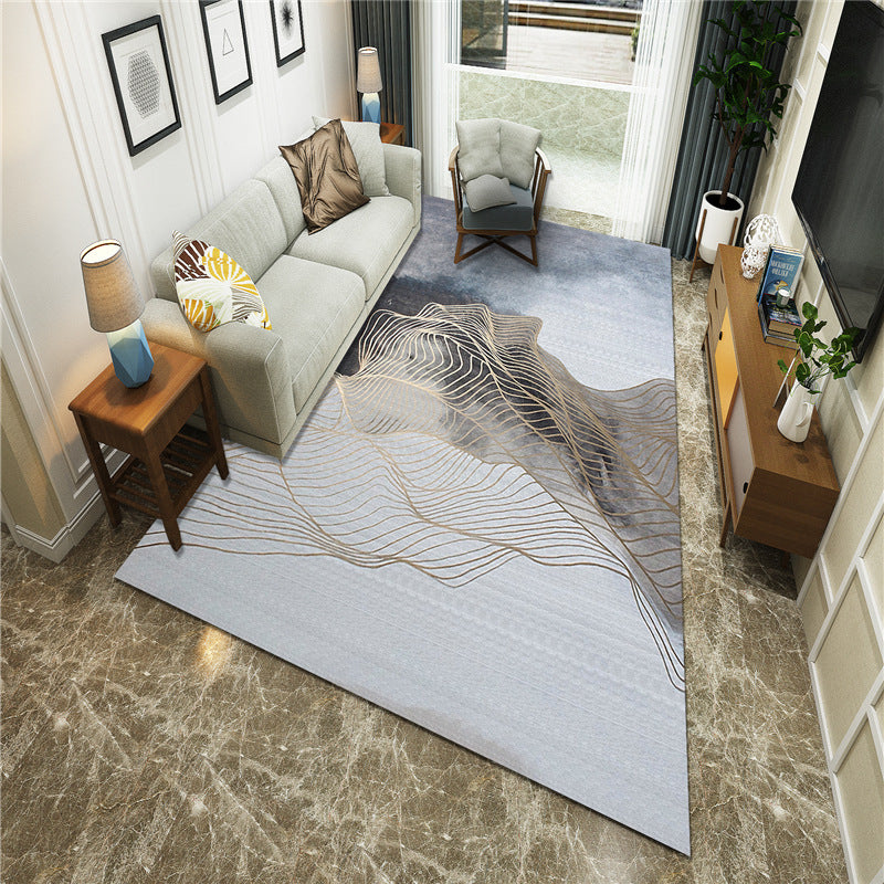 Frendorf | Nieuwe Chinoiserie Area Tapijt Multi Gekleurde Abstracte Golf Tapijt Vlekbestendig Wasbaar Antislip Ondergrond Tapijt voor Lounge