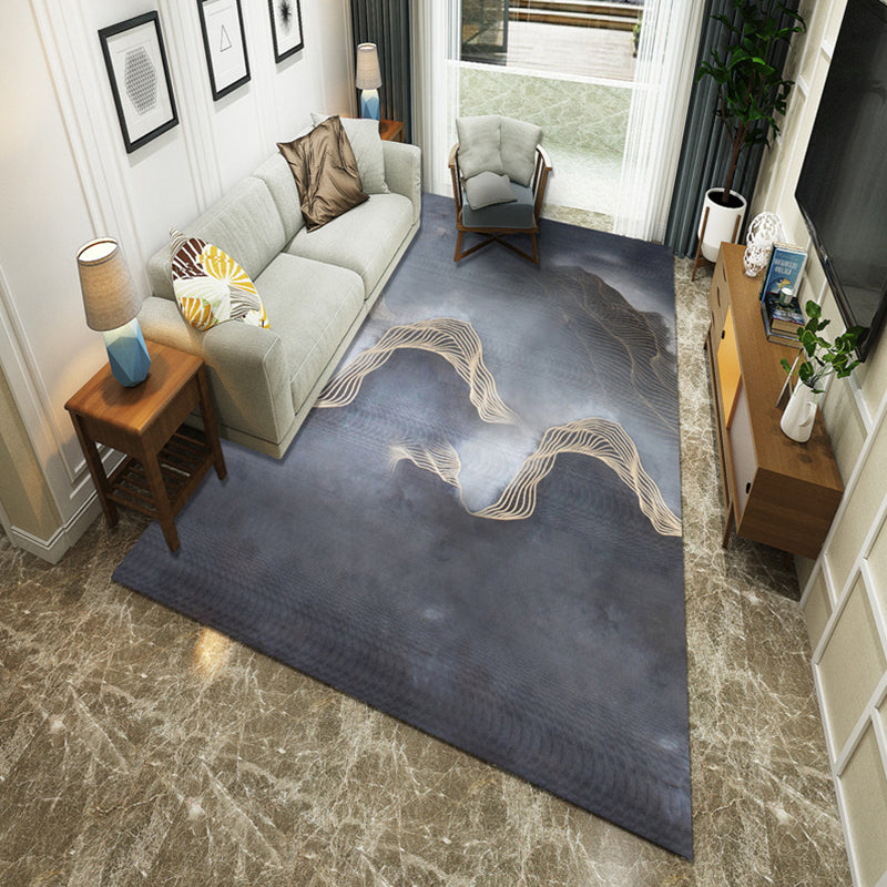 Frendorf | Nieuwe Chinoiserie Area Tapijt Multi Gekleurde Abstracte Golf Tapijt Vlekbestendig Wasbaar Antislip Ondergrond Tapijt voor Lounge