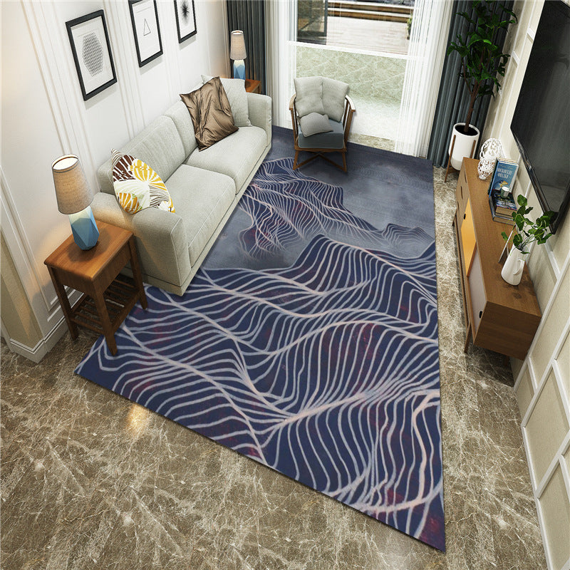 Frendorf | Nieuwe Chinoiserie Area Tapijt Multi Gekleurde Abstracte Golf Tapijt Vlekbestendig Wasbaar Antislip Ondergrond Tapijt voor Lounge