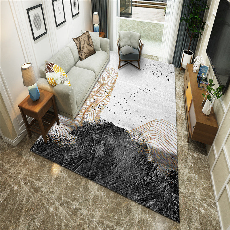 Frendorf | Nieuwe Chinoiserie Area Tapijt Multi Gekleurde Abstracte Golf Tapijt Vlekbestendig Wasbaar Antislip Ondergrond Tapijt voor Lounge