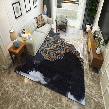 Frendorf | Nieuwe Chinoiserie Area Tapijt Multi Gekleurde Abstracte Golf Tapijt Vlekbestendig Wasbaar Antislip Ondergrond Tapijt voor Lounge