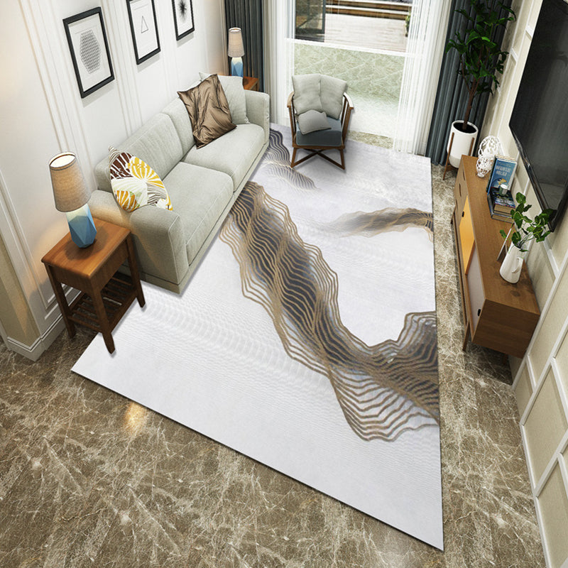 Frendorf | Nieuwe Chinoiserie Area Tapijt Multi Gekleurde Abstracte Golf Tapijt Vlekbestendig Wasbaar Antislip Ondergrond Tapijt voor Lounge