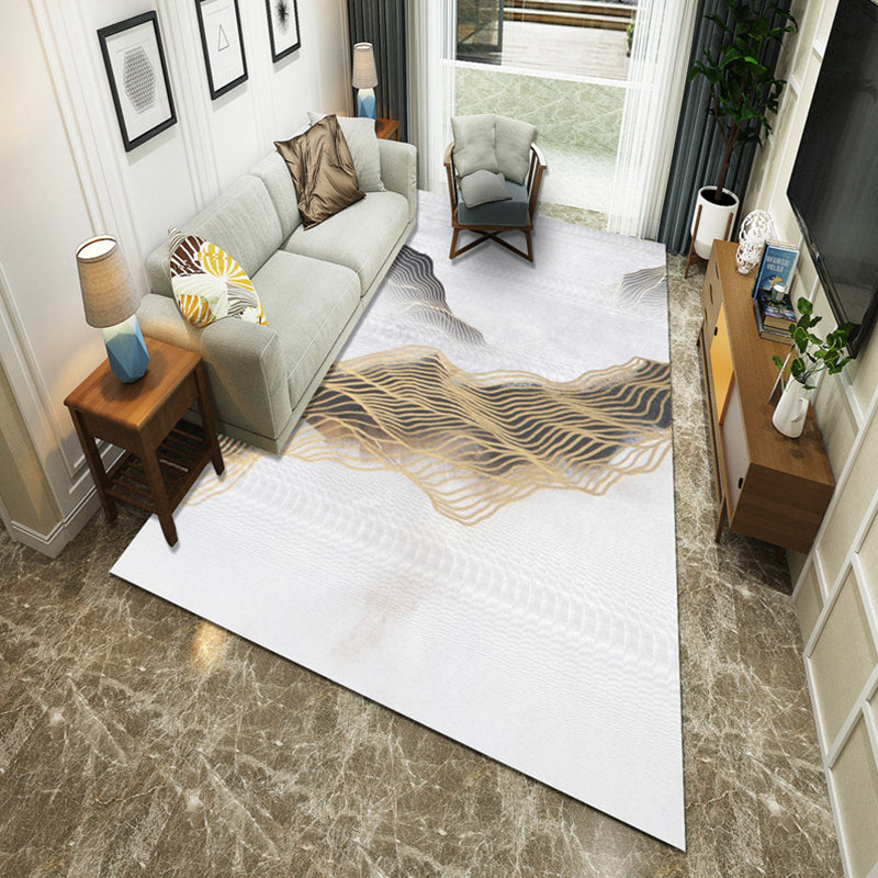 Frendorf | Nieuwe Chinoiserie Area Tapijt Multi Gekleurde Abstracte Golf Tapijt Vlekbestendig Wasbaar Antislip Ondergrond Tapijt voor Lounge