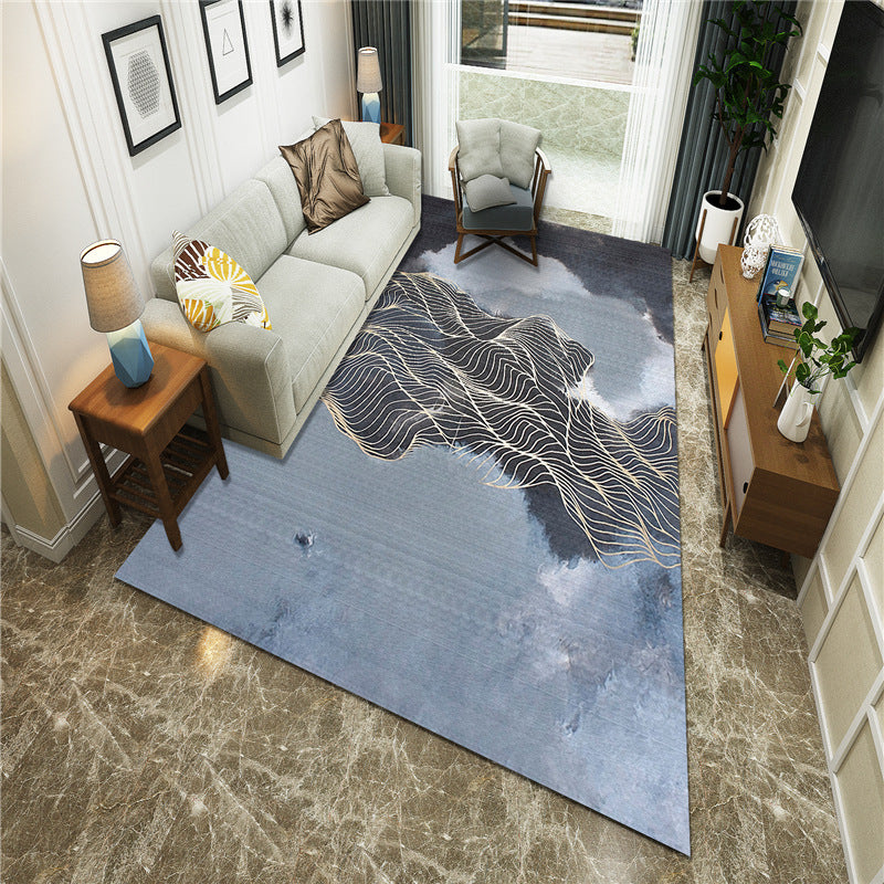 Frendorf | Nieuwe Chinoiserie Area Tapijt Multi Gekleurde Abstracte Golf Tapijt Vlekbestendig Wasbaar Antislip Ondergrond Tapijt voor Lounge