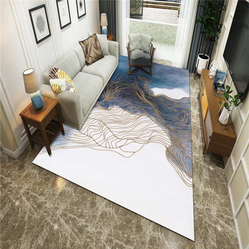 Frendorf | Nieuwe Chinoiserie Area Tapijt Multi Gekleurde Abstracte Golf Tapijt Vlekbestendig Wasbaar Antislip Ondergrond Tapijt voor Lounge