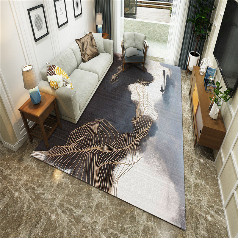 Frendorf | Nieuwe Chinoiserie Area Tapijt Multi Gekleurde Abstracte Golf Tapijt Vlekbestendig Wasbaar Antislip Ondergrond Tapijt voor Lounge