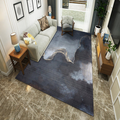 Frendorf | Nieuwe Chinoiserie Area Tapijt Multi Gekleurde Abstracte Golf Tapijt Vlekbestendig Wasbaar Antislip Ondergrond Tapijt voor Lounge