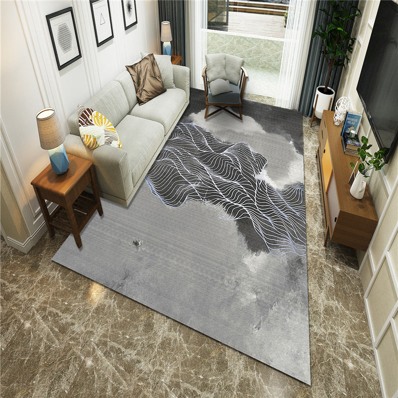 Frendorf | Nieuwe Chinoiserie Area Tapijt Multi Gekleurde Abstracte Golf Tapijt Vlekbestendig Wasbaar Antislip Ondergrond Tapijt voor Lounge