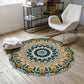 Ästhetik Mandala Teppich Mehrfarben Marokkanischer Teppich Polyester Rutschfeste Rückseite Waschbar Fleckenresistenter Teppich für Raum