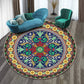 Mehrfarben Folk Art Druck Teppich Polyester Marokkanischer Bereichsteppich Rutschfeste Rückseite Haustierfreundlicher maschinenwaschbarer Teppich für das Gästezimmer