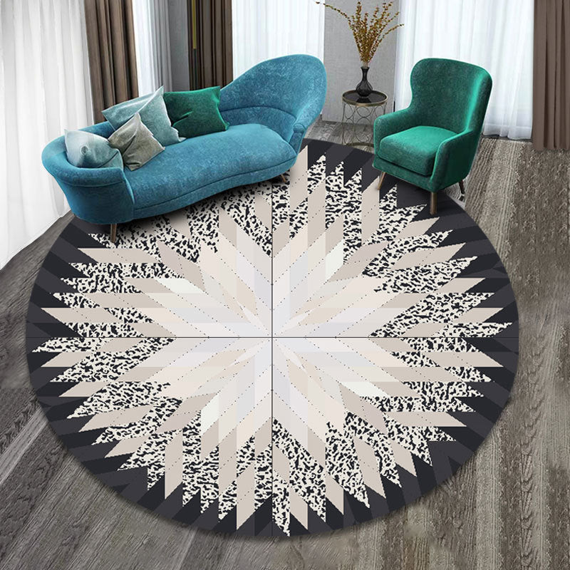 Mehrfarben Folk Art Druck Teppich Polyester Marokkanischer Bereichsteppich Rutschfeste Rückseite Haustierfreundlicher maschinenwaschbarer Teppich für das Gästezimmer