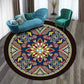Mehrfarben Folk Art Druck Teppich Polyester Marokkanischer Bereichsteppich Rutschfeste Rückseite Haustierfreundlicher maschinenwaschbarer Teppich für das Gästezimmer