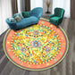 Mehrfarben Folk Art Druck Teppich Polyester Marokkanischer Bereichsteppich Rutschfeste Rückseite Haustierfreundlicher maschinenwaschbarer Teppich für das Gästezimmer