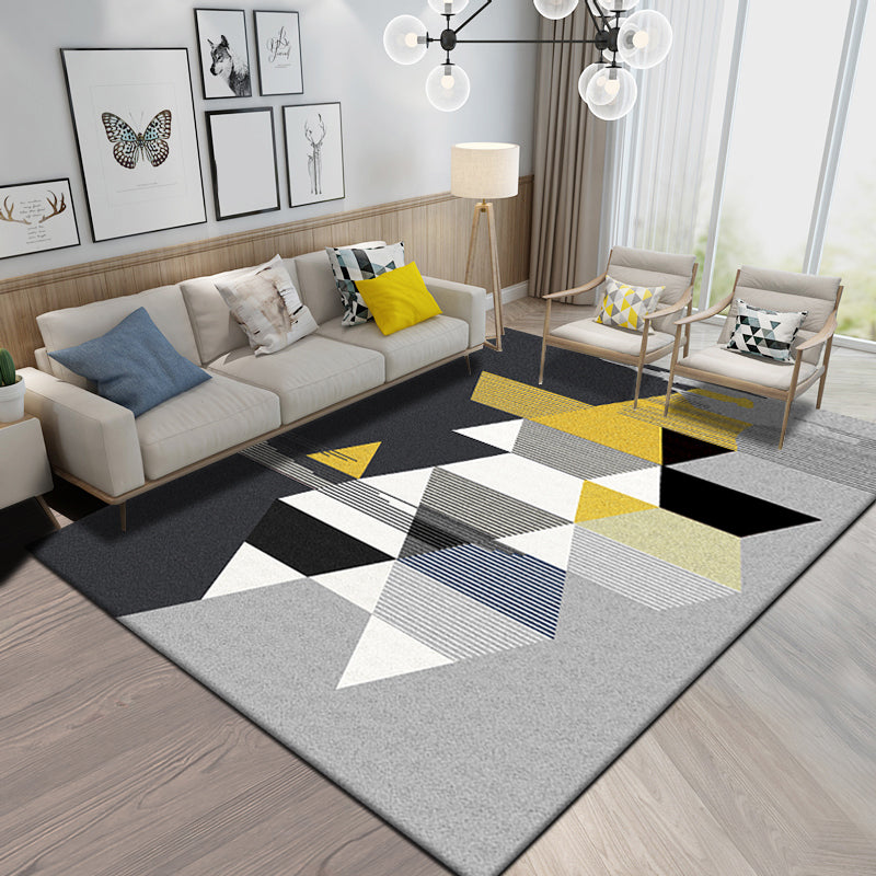 Frendorf | Nordic Home Area Rug Mehrfarbige Farbblockierung Geometrischer Teppich Synthetik Rutschfeste Unterlage Waschbar Haustierfreundlicher Teppich
