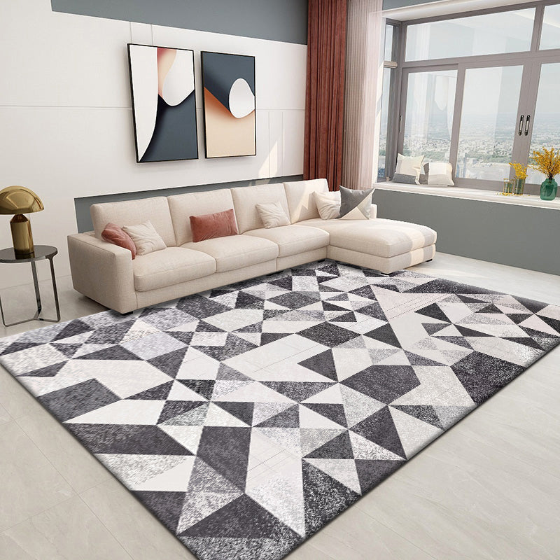 Frendorf | Nordic Home Area Rug Mehrfarbige Farbblockierung Geometrischer Teppich Synthetik Rutschfeste Unterlage Waschbar Haustierfreundlicher Teppich