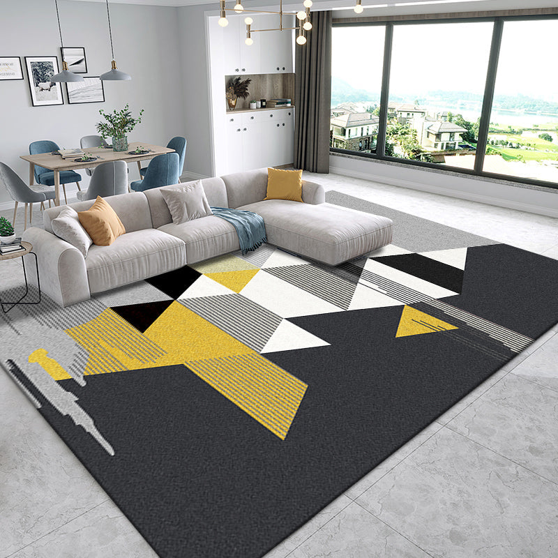 Frendorf | Nordic Home Area Rug Mehrfarbige Farbblockierung Geometrischer Teppich Synthetik Rutschfeste Unterlage Waschbar Haustierfreundlicher Teppich