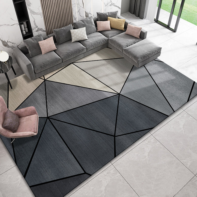 Frendorf | Nordic Home Area Rug Mehrfarbige Farbblockierung Geometrischer Teppich Synthetik Rutschfeste Unterlage Waschbar Haustierfreundlicher Teppich