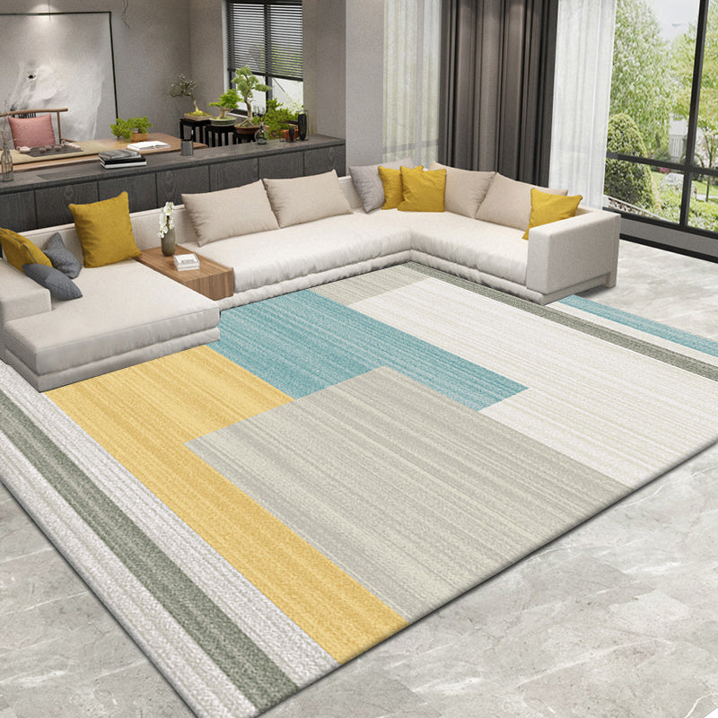 Frendorf | Nordic Home Area Rug Mehrfarbige Farbblockierung Geometrischer Teppich Synthetik Rutschfeste Unterlage Waschbar Haustierfreundlicher Teppich