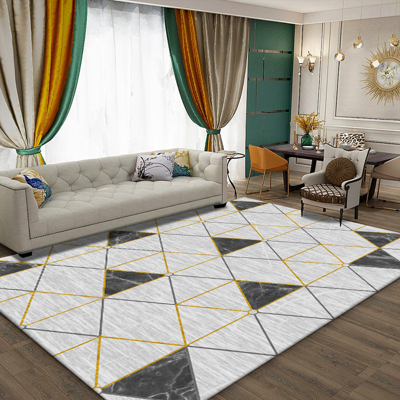 Frendorf | Nordic Home Area Rug Mehrfarbige Farbblockierung Geometrischer Teppich Synthetik Rutschfeste Unterlage Waschbar Haustierfreundlicher Teppich
