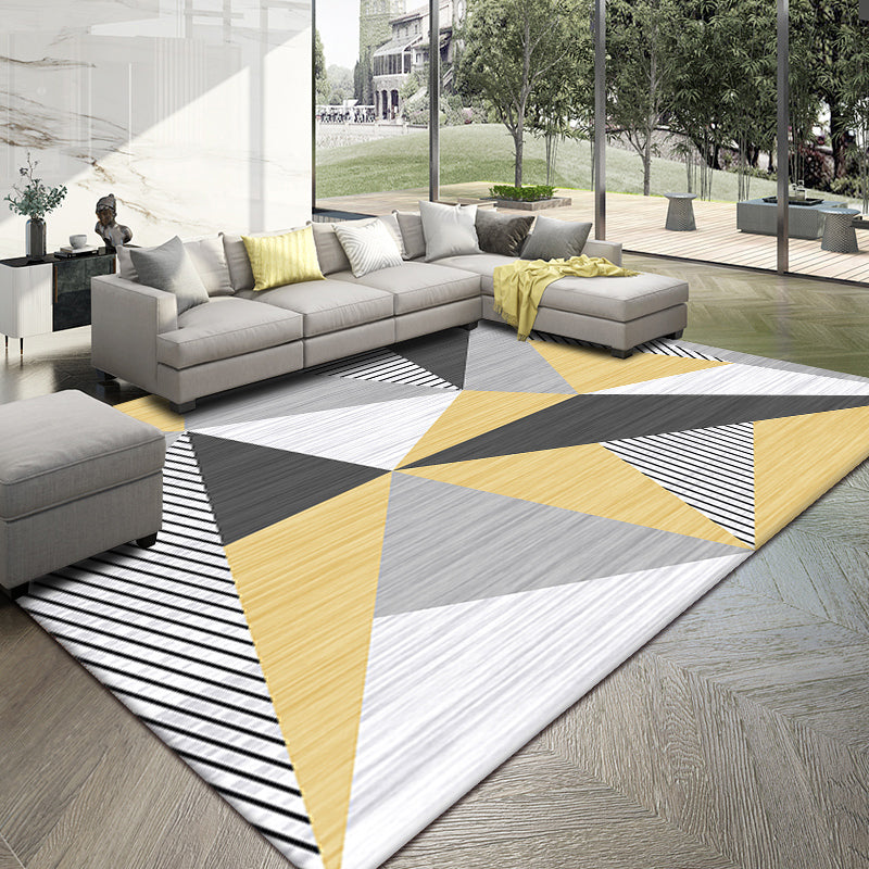Frendorf | Nordic Home Area Rug Mehrfarbige Farbblockierung Geometrischer Teppich Synthetik Rutschfeste Unterlage Waschbar Haustierfreundlicher Teppich