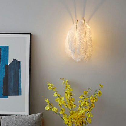 Frendorf | Schatten Mädchen Schlafzimmer Wandlampe Feder Einzel-Birne Schlichte Wandmontierte Leuchte
