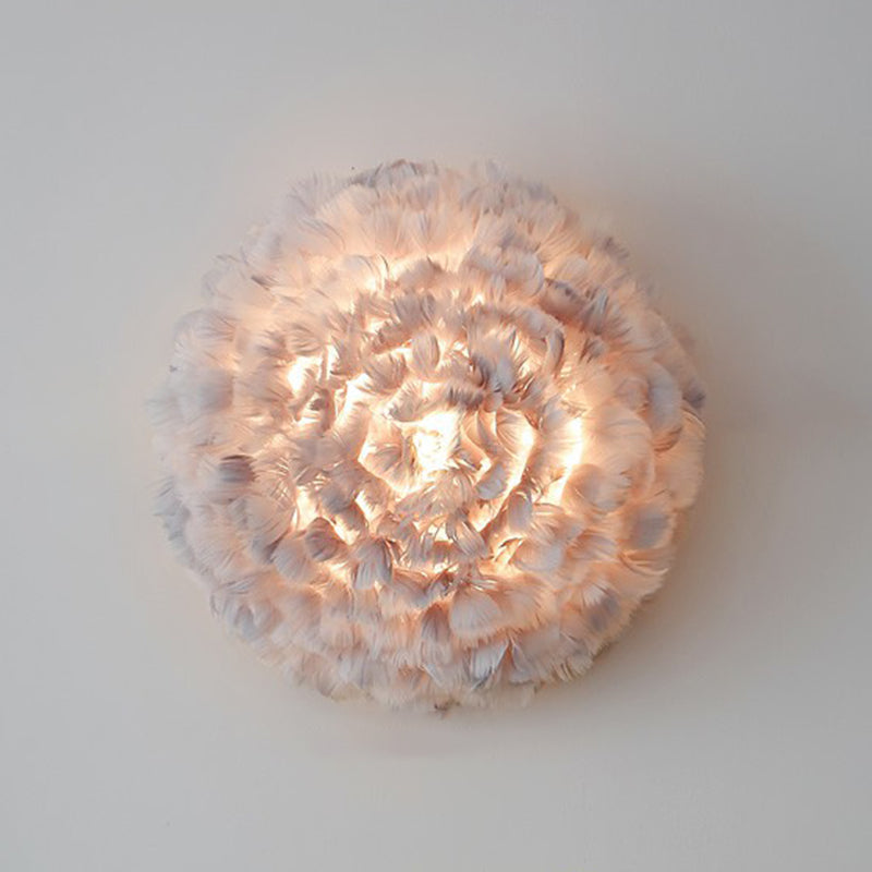 Frendorf | Schatten Mädchen Schlafzimmer Wandlampe Feder Einzel-Birne Schlichte Wandmontierte Leuchte