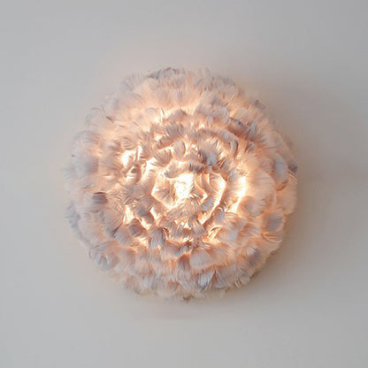 Frendorf | Schatten Mädchen Schlafzimmer Wandlampe Feder Einzel-Birne Schlichte Wandmontierte Leuchte