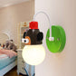 Cartoon Sphere Wandlicht Opalglas Einzelne-Glühbirnen Kinderzimmer Wandmontierte Lampe mit Tierdekoration
