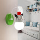 Cartoon Sphere Wandlicht Opalglas Einzelne-Glühbirnen Kinderzimmer Wandmontierte Lampe mit Tierdekoration