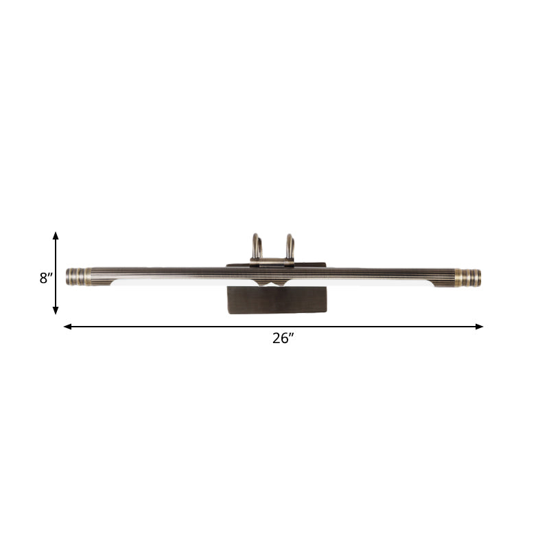 Frendorf | LED Linear Vanity Light Fixture Klassische Bronze Metall Wandleuchte Lampe in Weiß/Warmlicht, 21"/26" B