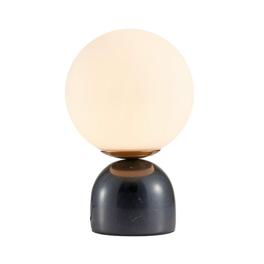 Sphere Tischbeleuchtung Nordischer Stil Frosted Glass Einzel-Glühbirne Nachttischlampe mit Kuppel-Marmor-Basis