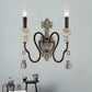 Frendorf | Resin Kandelaar Wandlamp Retro Stijl Woonkamer Wandlamp Fixture met Gebogen Arm in Zwart-Goud