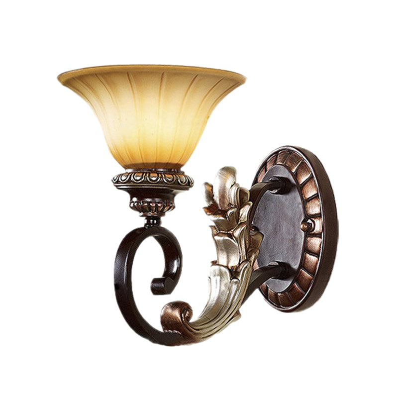 Frendorf | Gekruiste Bloemige Beige Glazen Wandlamp Retro Stijl Woonkamer Wandverlichting met Kristallen Drapering